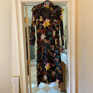H&M Floral MIDI Dress Size 4